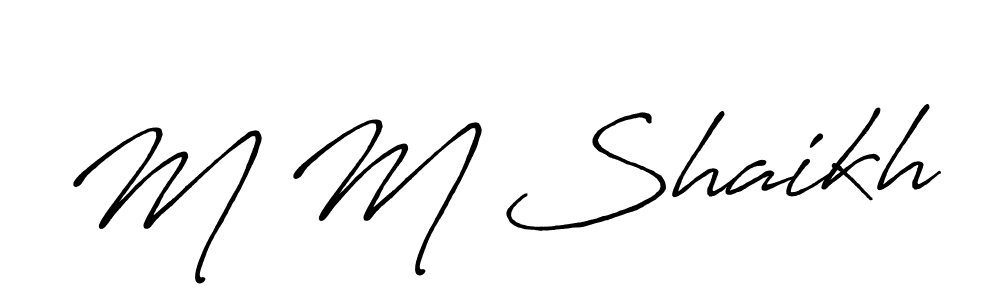 Also we have M M Shaikh name is the best signature style. Create professional handwritten signature collection using Antro_Vectra_Bolder autograph style. M M Shaikh signature style 7 images and pictures png