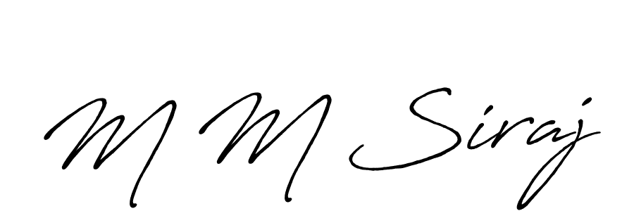 This is the best signature style for the M M Siraj name. Also you like these signature font (Antro_Vectra_Bolder). Mix name signature. M M Siraj signature style 7 images and pictures png