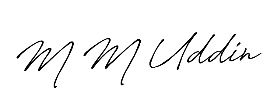 The best way (Antro_Vectra_Bolder) to make a short signature is to pick only two or three words in your name. The name M M Uddin include a total of six letters. For converting this name. M M Uddin signature style 7 images and pictures png
