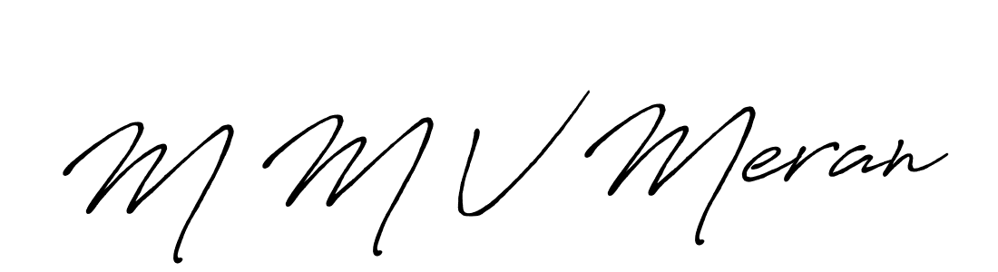 You should practise on your own different ways (Antro_Vectra_Bolder) to write your name (M M V Meran) in signature. don't let someone else do it for you. M M V Meran signature style 7 images and pictures png