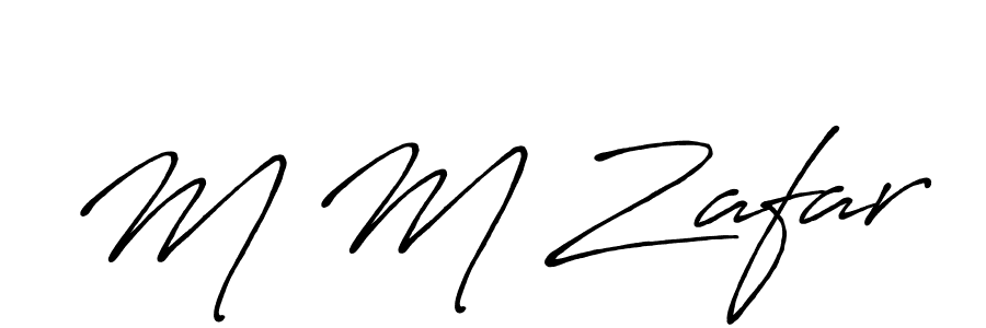 How to make M M Zafar name signature. Use Antro_Vectra_Bolder style for creating short signs online. This is the latest handwritten sign. M M Zafar signature style 7 images and pictures png