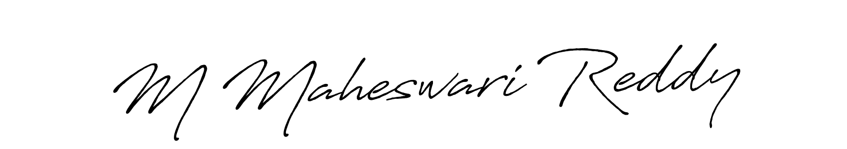 Create a beautiful signature design for name M Maheswari Reddy. With this signature (Antro_Vectra_Bolder) fonts, you can make a handwritten signature for free. M Maheswari Reddy signature style 7 images and pictures png