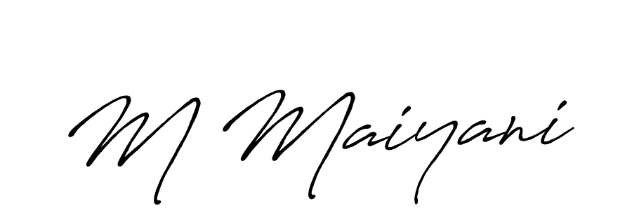 Create a beautiful signature design for name M Maiyani. With this signature (Antro_Vectra_Bolder) fonts, you can make a handwritten signature for free. M Maiyani signature style 7 images and pictures png