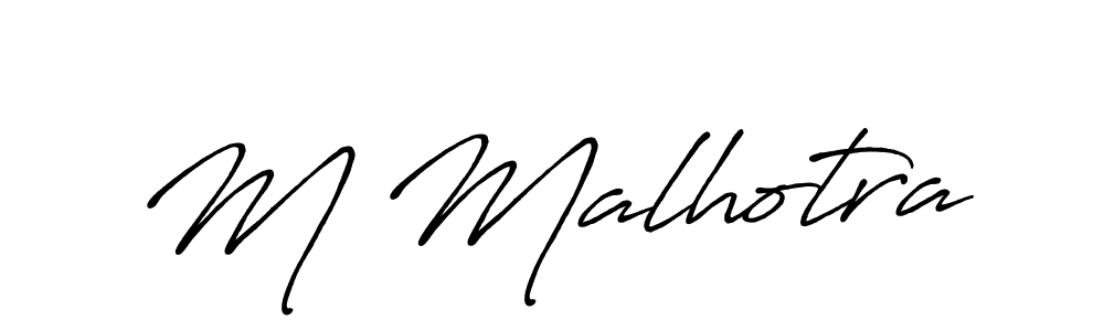 The best way (Antro_Vectra_Bolder) to make a short signature is to pick only two or three words in your name. The name M Malhotra include a total of six letters. For converting this name. M Malhotra signature style 7 images and pictures png