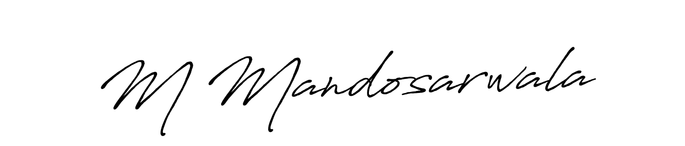 M Mandosarwala stylish signature style. Best Handwritten Sign (Antro_Vectra_Bolder) for my name. Handwritten Signature Collection Ideas for my name M Mandosarwala. M Mandosarwala signature style 7 images and pictures png