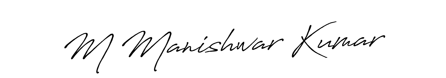 Use a signature maker to create a handwritten signature online. With this signature software, you can design (Antro_Vectra_Bolder) your own signature for name M Manishwar Kumar. M Manishwar Kumar signature style 7 images and pictures png