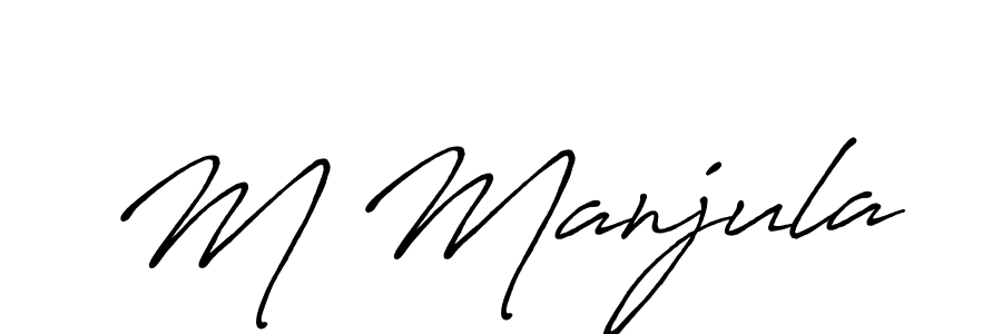 Similarly Antro_Vectra_Bolder is the best handwritten signature design. Signature creator online .You can use it as an online autograph creator for name M Manjula. M Manjula signature style 7 images and pictures png