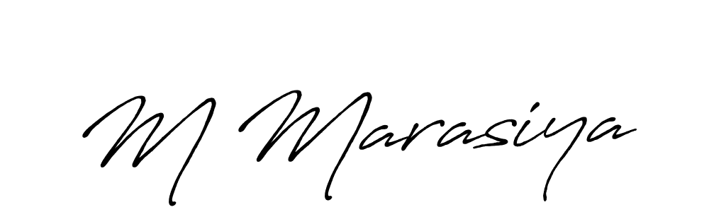 M Marasiya stylish signature style. Best Handwritten Sign (Antro_Vectra_Bolder) for my name. Handwritten Signature Collection Ideas for my name M Marasiya. M Marasiya signature style 7 images and pictures png