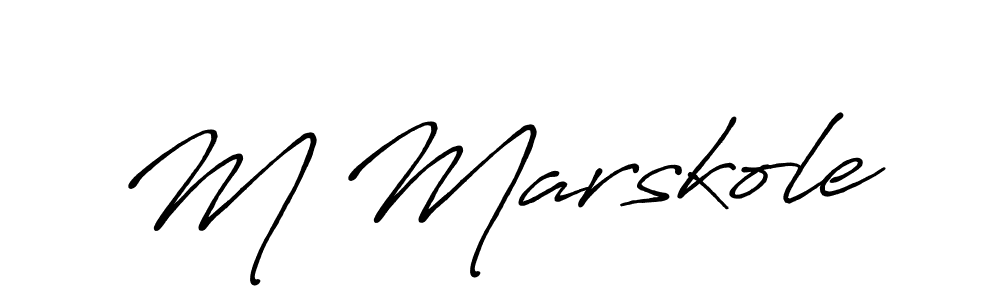 How to make M Marskole name signature. Use Antro_Vectra_Bolder style for creating short signs online. This is the latest handwritten sign. M Marskole signature style 7 images and pictures png