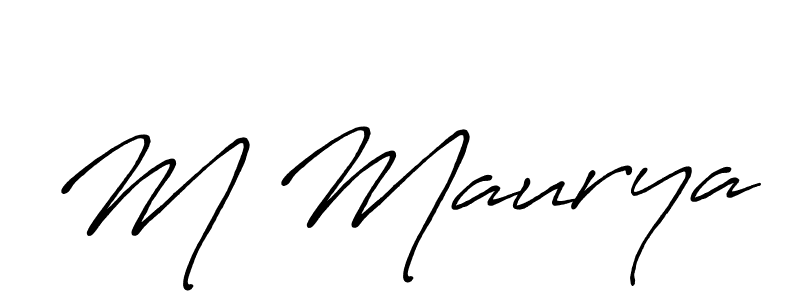 Also You can easily find your signature by using the search form. We will create M Maurya name handwritten signature images for you free of cost using Antro_Vectra_Bolder sign style. M Maurya signature style 7 images and pictures png