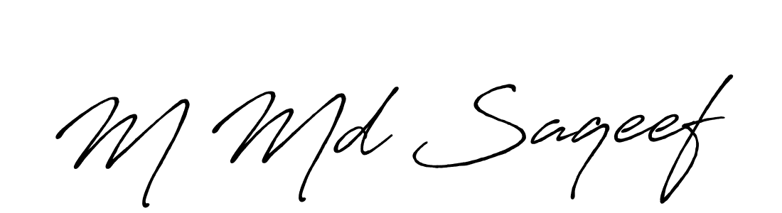 Make a beautiful signature design for name M Md Saqeef. With this signature (Antro_Vectra_Bolder) style, you can create a handwritten signature for free. M Md Saqeef signature style 7 images and pictures png