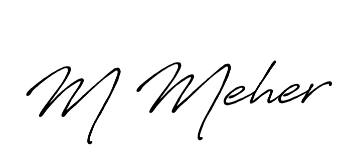 How to Draw M Meher signature style? Antro_Vectra_Bolder is a latest design signature styles for name M Meher. M Meher signature style 7 images and pictures png