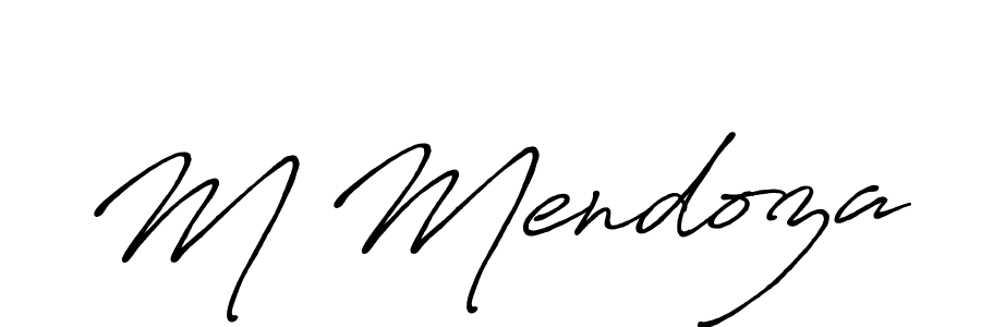 Antro_Vectra_Bolder is a professional signature style that is perfect for those who want to add a touch of class to their signature. It is also a great choice for those who want to make their signature more unique. Get M Mendoza name to fancy signature for free. M Mendoza signature style 7 images and pictures png