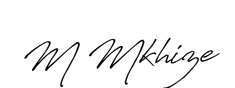 Make a beautiful signature design for name M Mkhize. With this signature (Antro_Vectra_Bolder) style, you can create a handwritten signature for free. M Mkhize signature style 7 images and pictures png