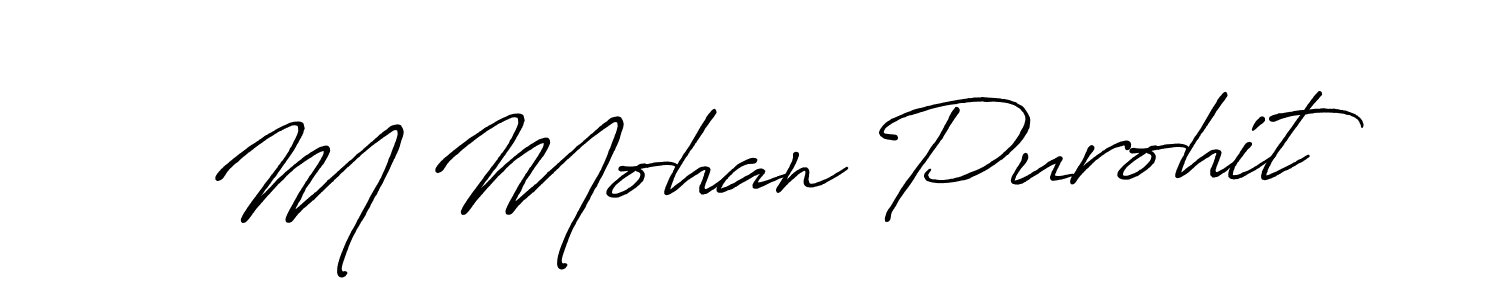 M Mohan Purohit stylish signature style. Best Handwritten Sign (Antro_Vectra_Bolder) for my name. Handwritten Signature Collection Ideas for my name M Mohan Purohit. M Mohan Purohit signature style 7 images and pictures png