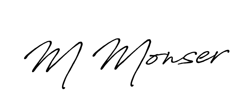 You should practise on your own different ways (Antro_Vectra_Bolder) to write your name (M Monser) in signature. don't let someone else do it for you. M Monser signature style 7 images and pictures png