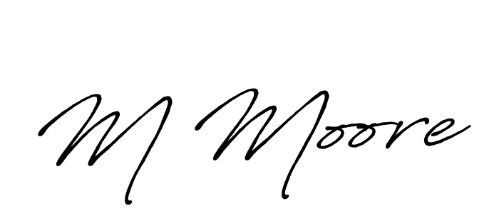 Make a beautiful signature design for name M Moore. With this signature (Antro_Vectra_Bolder) style, you can create a handwritten signature for free. M Moore signature style 7 images and pictures png