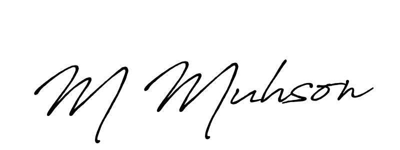 This is the best signature style for the M Muhson name. Also you like these signature font (Antro_Vectra_Bolder). Mix name signature. M Muhson signature style 7 images and pictures png