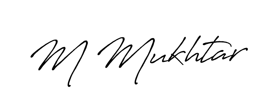 Design your own signature with our free online signature maker. With this signature software, you can create a handwritten (Antro_Vectra_Bolder) signature for name M Mukhtar. M Mukhtar signature style 7 images and pictures png