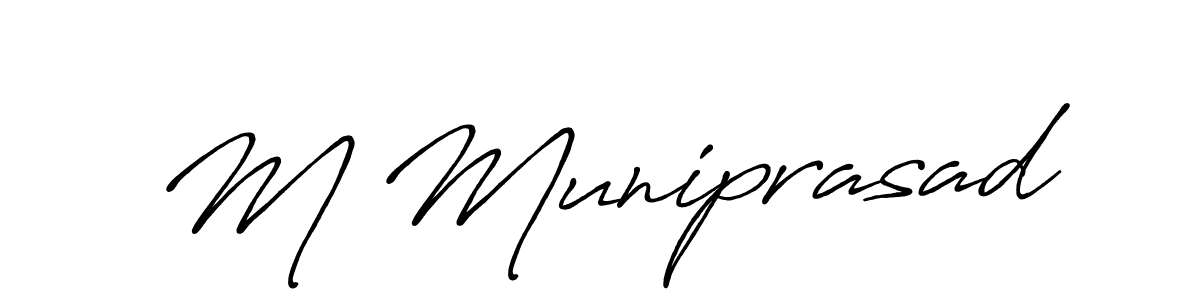 Use a signature maker to create a handwritten signature online. With this signature software, you can design (Antro_Vectra_Bolder) your own signature for name M Muniprasad. M Muniprasad signature style 7 images and pictures png