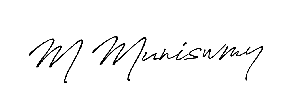 Make a beautiful signature design for name M Muniswmy. With this signature (Antro_Vectra_Bolder) style, you can create a handwritten signature for free. M Muniswmy signature style 7 images and pictures png