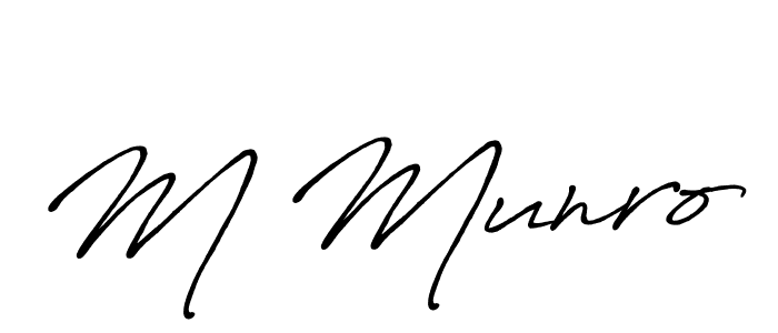 if you are searching for the best signature style for your name M Munro. so please give up your signature search. here we have designed multiple signature styles  using Antro_Vectra_Bolder. M Munro signature style 7 images and pictures png