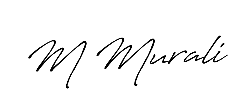 Also we have M Murali name is the best signature style. Create professional handwritten signature collection using Antro_Vectra_Bolder autograph style. M Murali signature style 7 images and pictures png