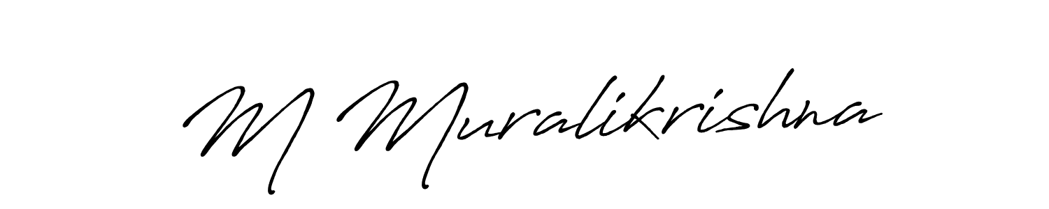Use a signature maker to create a handwritten signature online. With this signature software, you can design (Antro_Vectra_Bolder) your own signature for name M Muralikrishna. M Muralikrishna signature style 7 images and pictures png