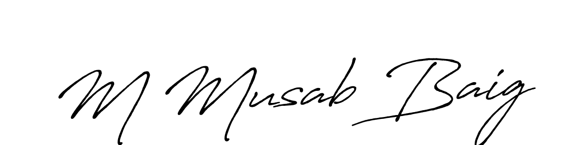 How to make M Musab Baig signature? Antro_Vectra_Bolder is a professional autograph style. Create handwritten signature for M Musab Baig name. M Musab Baig signature style 7 images and pictures png