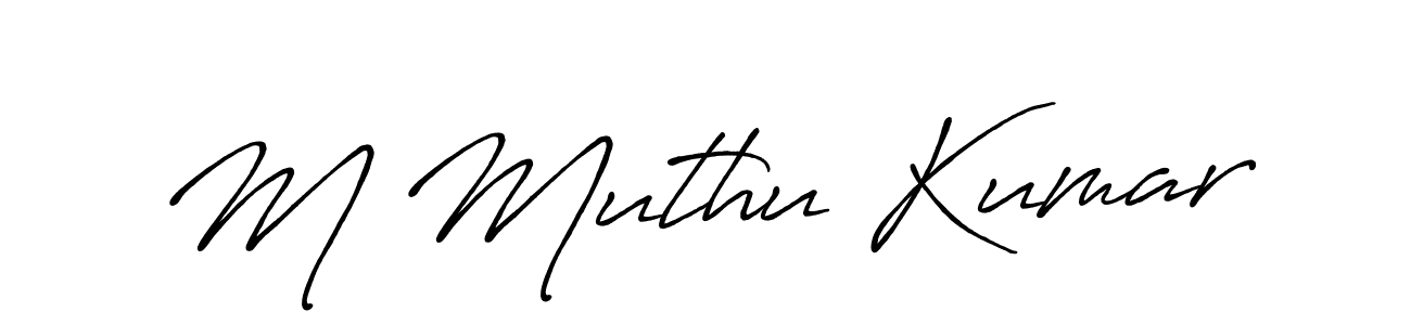 Similarly Antro_Vectra_Bolder is the best handwritten signature design. Signature creator online .You can use it as an online autograph creator for name M Muthu Kumar. M Muthu Kumar signature style 7 images and pictures png