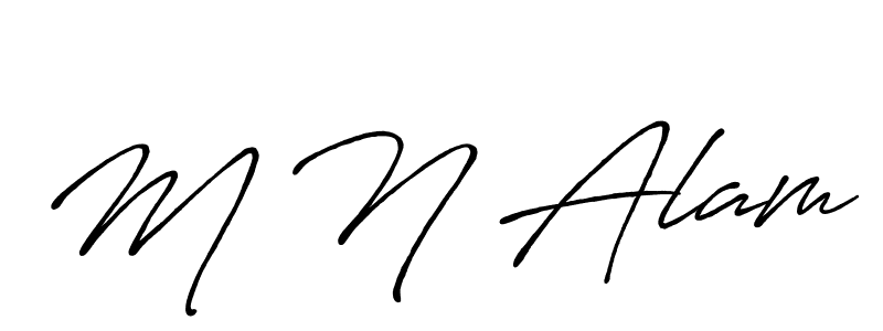 Design your own signature with our free online signature maker. With this signature software, you can create a handwritten (Antro_Vectra_Bolder) signature for name M N Alam. M N Alam signature style 7 images and pictures png