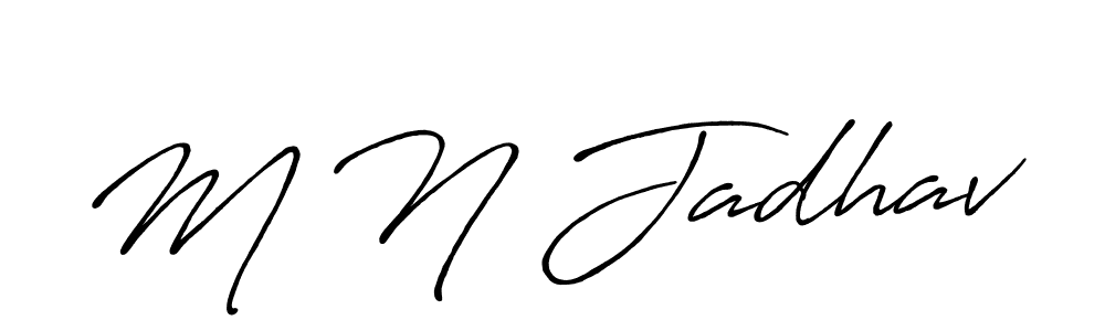 Also we have M N Jadhav name is the best signature style. Create professional handwritten signature collection using Antro_Vectra_Bolder autograph style. M N Jadhav signature style 7 images and pictures png