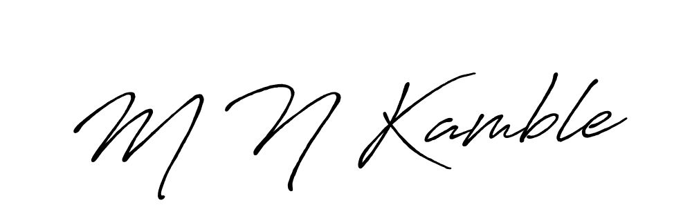 Create a beautiful signature design for name M N Kamble. With this signature (Antro_Vectra_Bolder) fonts, you can make a handwritten signature for free. M N Kamble signature style 7 images and pictures png