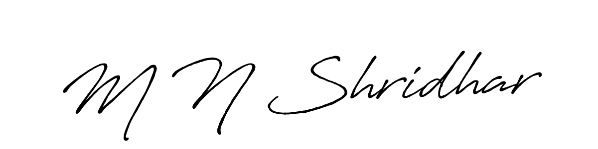 Create a beautiful signature design for name M N Shridhar. With this signature (Antro_Vectra_Bolder) fonts, you can make a handwritten signature for free. M N Shridhar signature style 7 images and pictures png