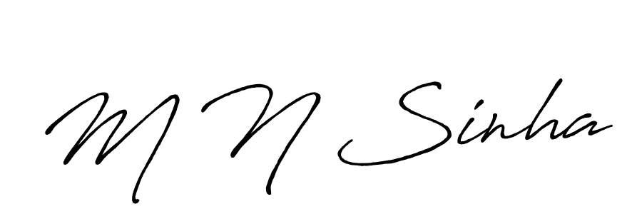 Antro_Vectra_Bolder is a professional signature style that is perfect for those who want to add a touch of class to their signature. It is also a great choice for those who want to make their signature more unique. Get M N Sinha name to fancy signature for free. M N Sinha signature style 7 images and pictures png