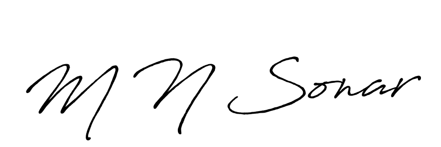 Use a signature maker to create a handwritten signature online. With this signature software, you can design (Antro_Vectra_Bolder) your own signature for name M N Sonar. M N Sonar signature style 7 images and pictures png