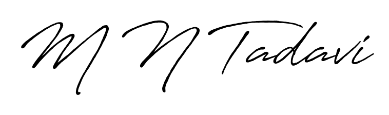 Personalize your online presence with M N Tadavi signature rendered in elegant Antro_Vectra_Bolder font. Great for website footers and blogs. M N Tadavi signature style 7 images and pictures png