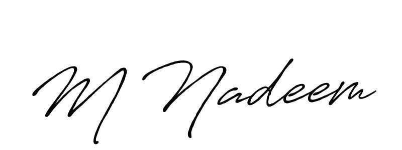 M Nadeem stylish signature style. Best Handwritten Sign (Antro_Vectra_Bolder) for my name. Handwritten Signature Collection Ideas for my name M Nadeem. M Nadeem signature style 7 images and pictures png