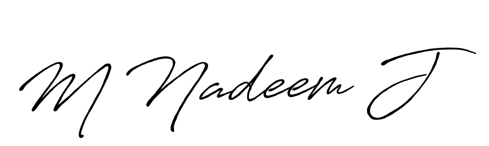 How to make M Nadeem J signature? Antro_Vectra_Bolder is a professional autograph style. Create handwritten signature for M Nadeem J name. M Nadeem J signature style 7 images and pictures png