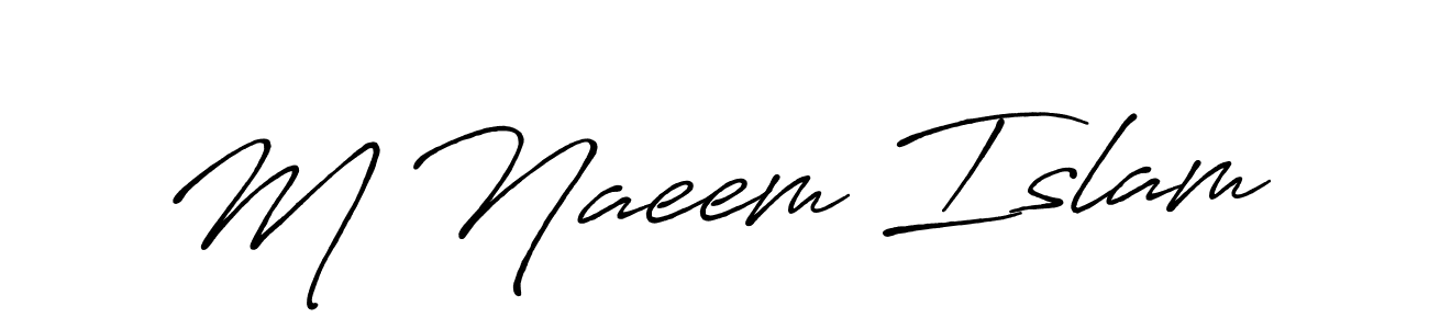 Use a signature maker to create a handwritten signature online. With this signature software, you can design (Antro_Vectra_Bolder) your own signature for name M Naeem Islam. M Naeem Islam signature style 7 images and pictures png