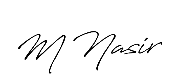 Make a beautiful signature design for name M Nasir. With this signature (Antro_Vectra_Bolder) style, you can create a handwritten signature for free. M Nasir signature style 7 images and pictures png