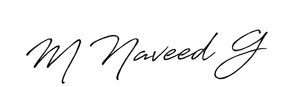 Create a beautiful signature design for name M Naveed G. With this signature (Antro_Vectra_Bolder) fonts, you can make a handwritten signature for free. M Naveed G signature style 7 images and pictures png