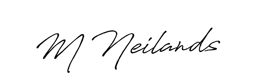 Use a signature maker to create a handwritten signature online. With this signature software, you can design (Antro_Vectra_Bolder) your own signature for name M Neilands. M Neilands signature style 7 images and pictures png