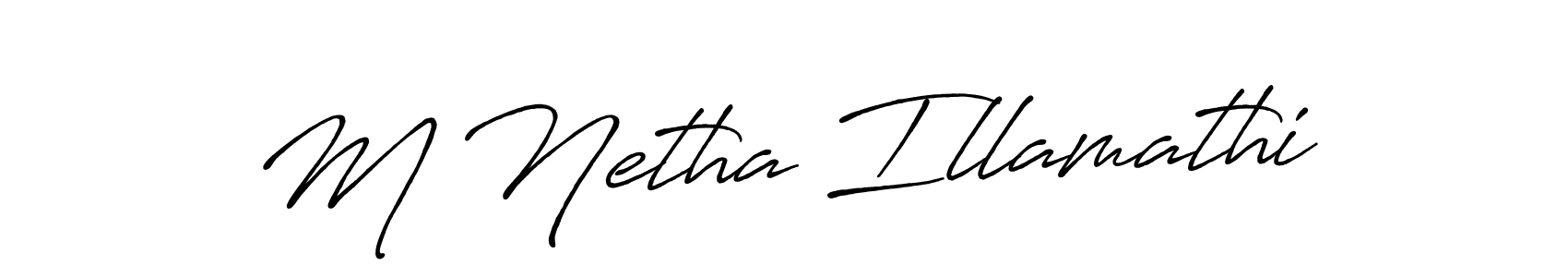 It looks lik you need a new signature style for name M Netha Illamathi. Design unique handwritten (Antro_Vectra_Bolder) signature with our free signature maker in just a few clicks. M Netha Illamathi signature style 7 images and pictures png