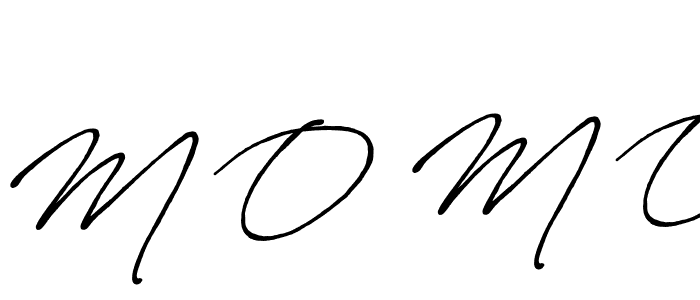 M O M O stylish signature style. Best Handwritten Sign (Antro_Vectra_Bolder) for my name. Handwritten Signature Collection Ideas for my name M O M O. M O M O signature style 7 images and pictures png