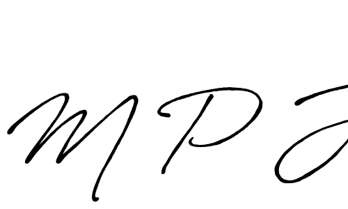 Design your own signature with our free online signature maker. With this signature software, you can create a handwritten (Antro_Vectra_Bolder) signature for name M P J. M P J signature style 7 images and pictures png