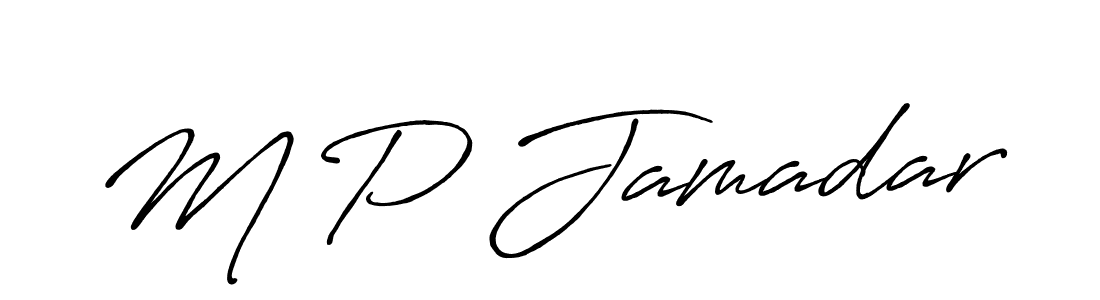 How to make M P Jamadar name signature. Use Antro_Vectra_Bolder style for creating short signs online. This is the latest handwritten sign. M P Jamadar signature style 7 images and pictures png