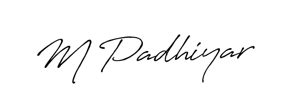 M Padhiyar stylish signature style. Best Handwritten Sign (Antro_Vectra_Bolder) for my name. Handwritten Signature Collection Ideas for my name M Padhiyar. M Padhiyar signature style 7 images and pictures png