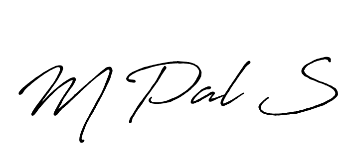 How to make M Pal S name signature. Use Antro_Vectra_Bolder style for creating short signs online. This is the latest handwritten sign. M Pal S signature style 7 images and pictures png