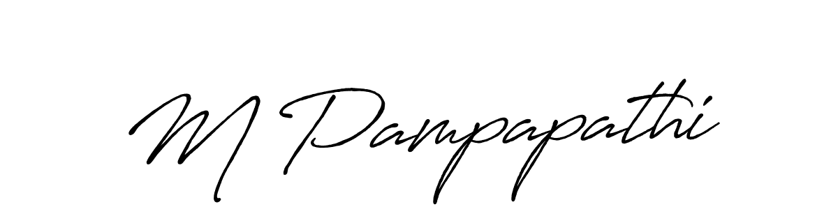 if you are searching for the best signature style for your name M Pampapathi. so please give up your signature search. here we have designed multiple signature styles  using Antro_Vectra_Bolder. M Pampapathi signature style 7 images and pictures png